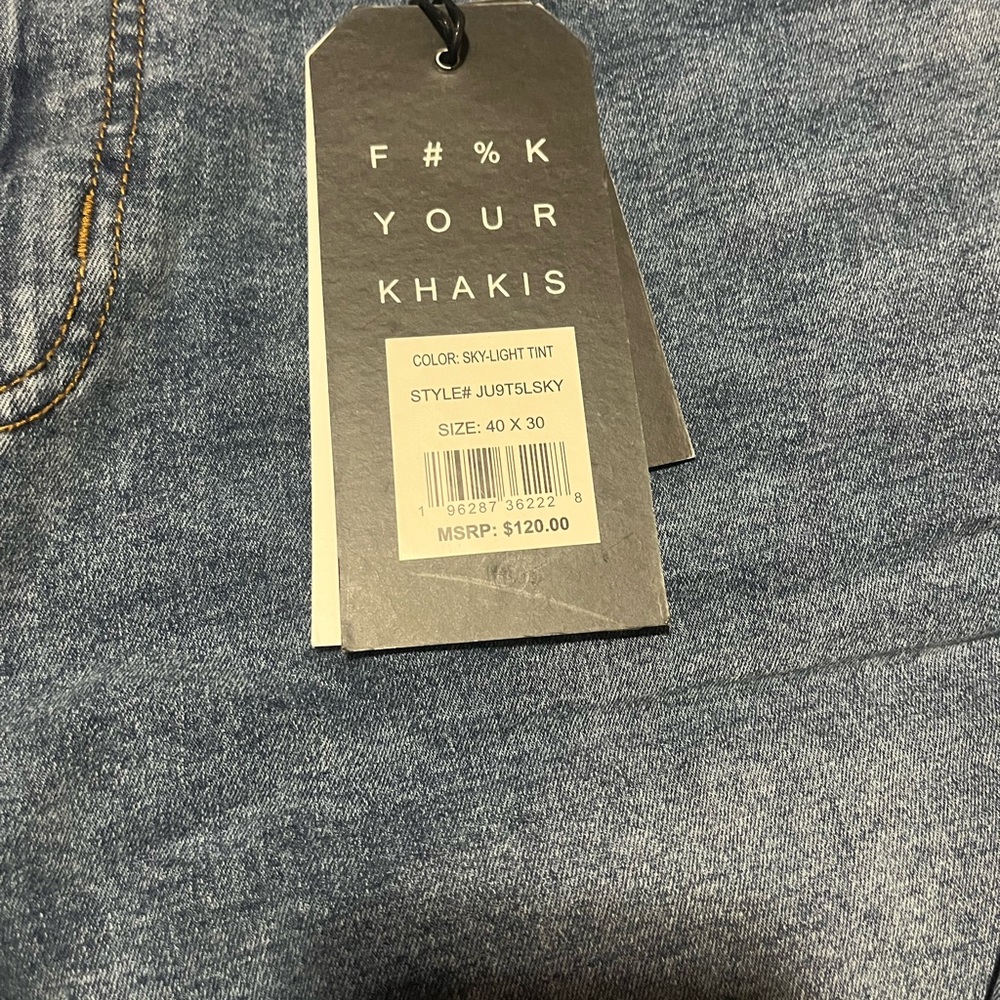The Perfect Jean Men's #F#%KYOURKHAKIS Slim Thick 40 x 30 - Picture 2 of 8